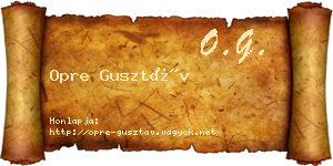 Opre Gusztáv névjegykártya